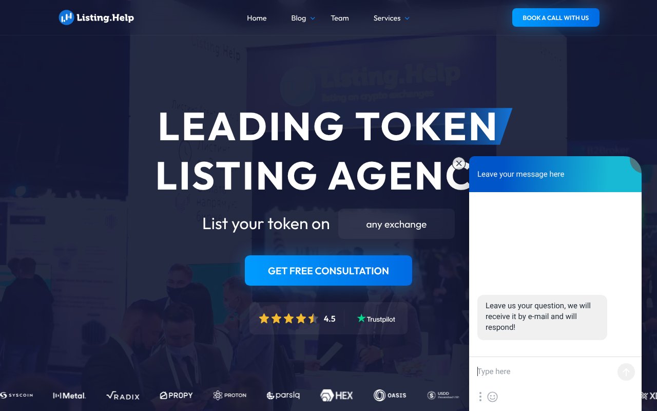 Screenshot of listing.help