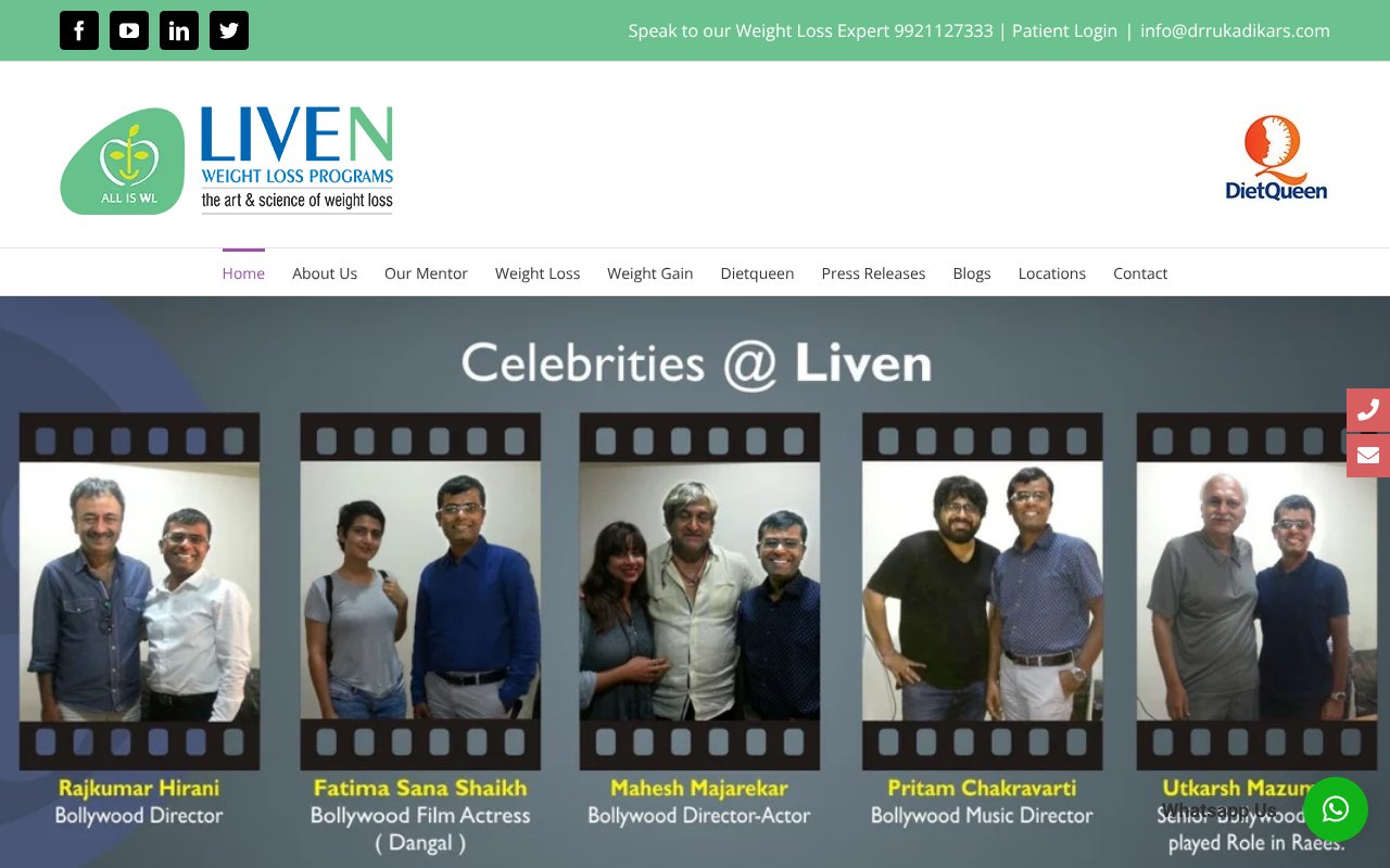 Screenshot of livenhealthcare.com