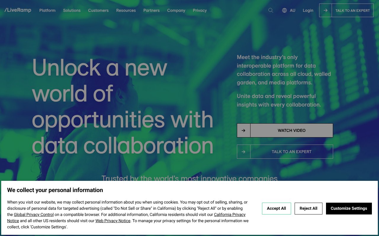 Screenshot of liveramp.com.au