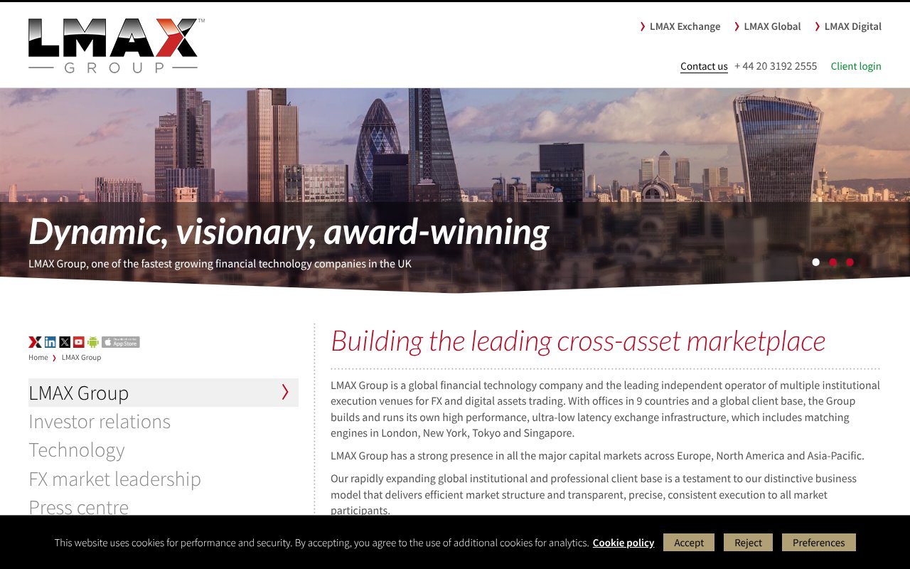 Screenshot of lmax.com