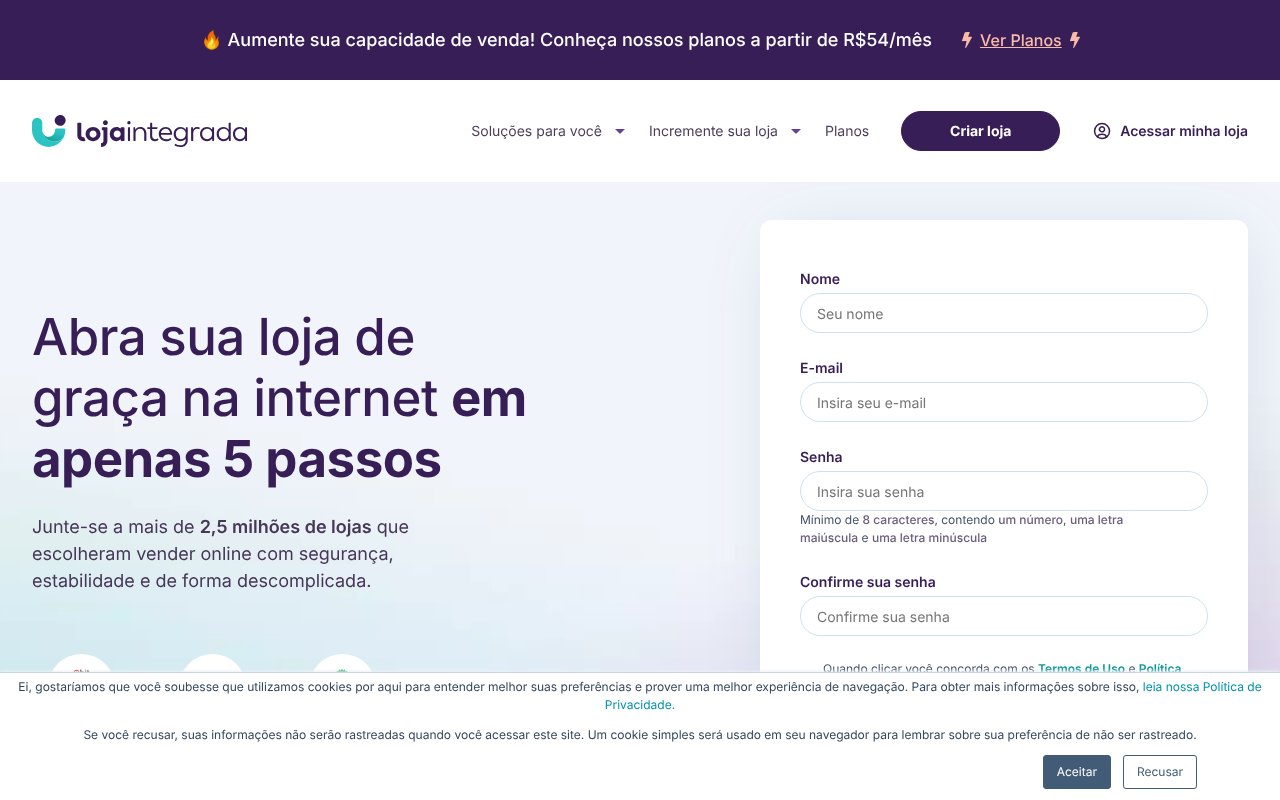 Screenshot of lojaintegrada.com.br