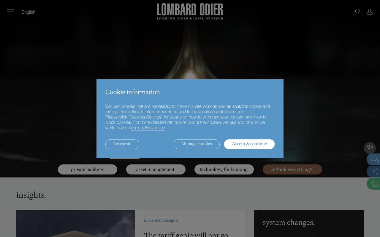 Screenshot of lombardodier.com