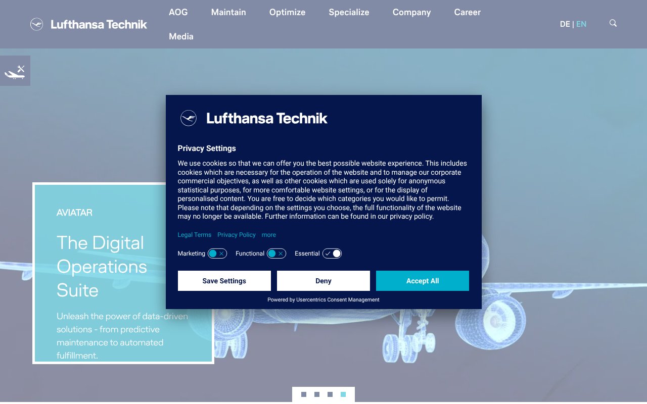 Screenshot of lufthansa-technik.com