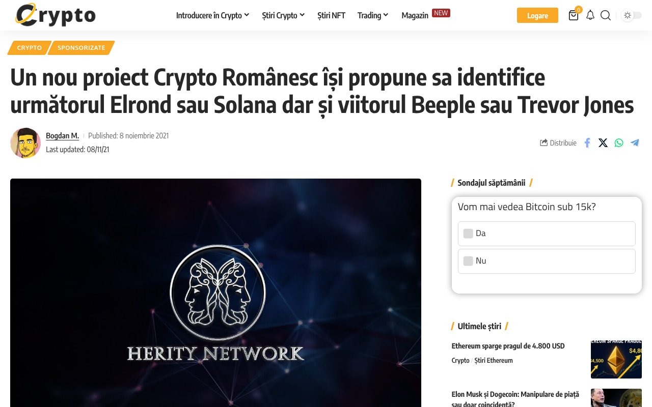 Screenshot of lumeacrypto.ro