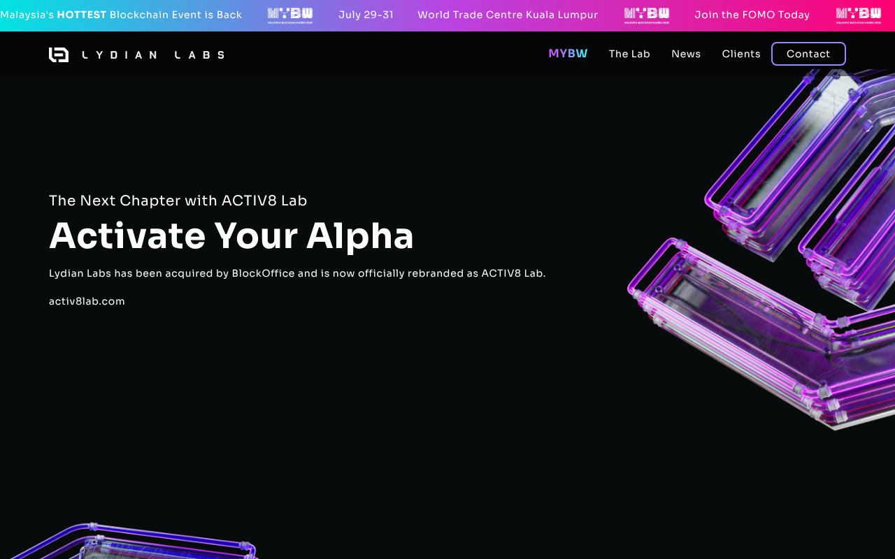 Screenshot of lydianlabs.io