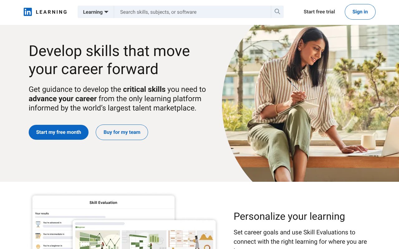 Screenshot of lynda.com