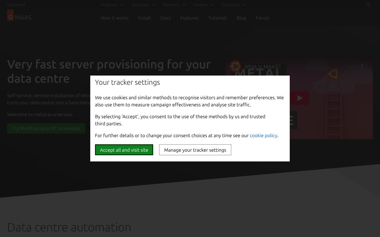 Screenshot of maas.io