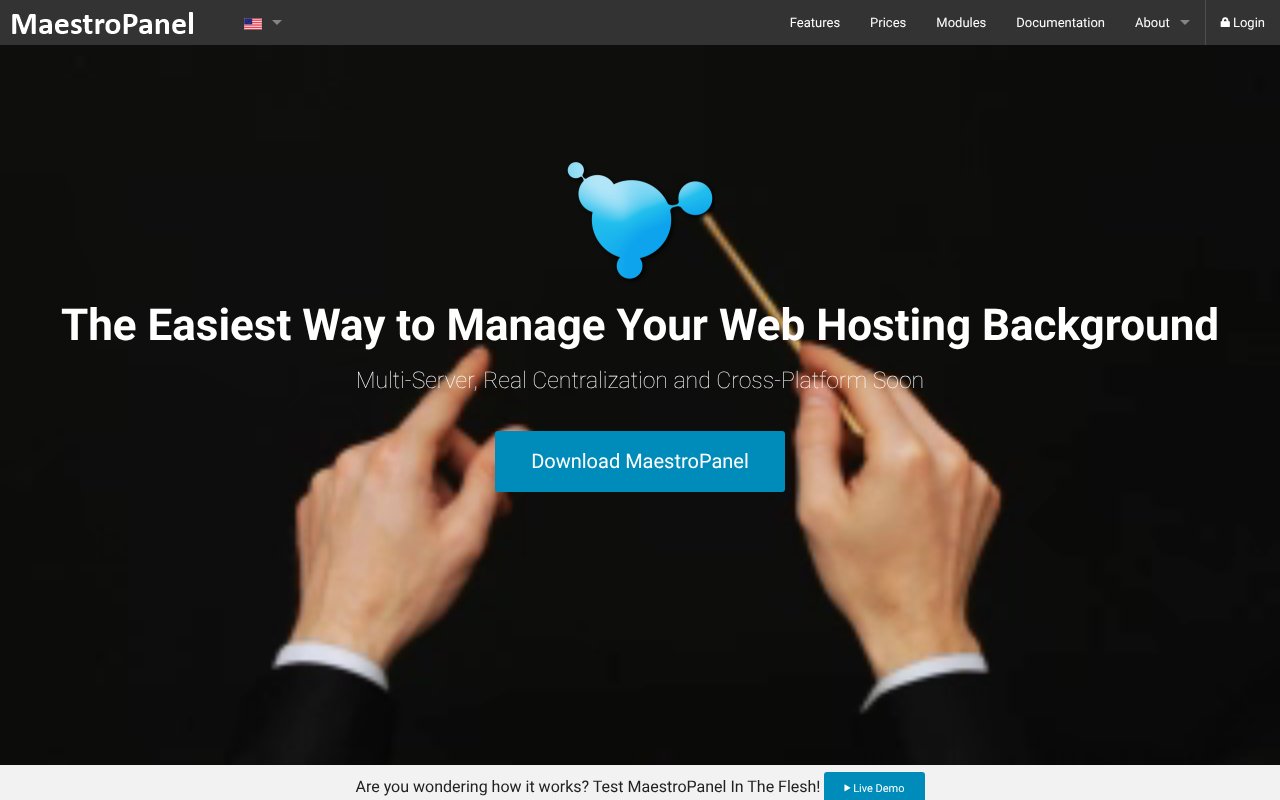 Screenshot of maestropanel.com