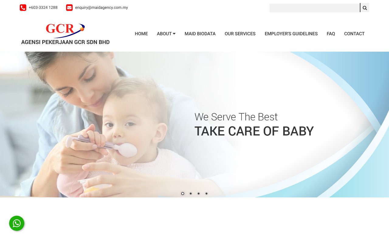 Screenshot of maidagency.com.my