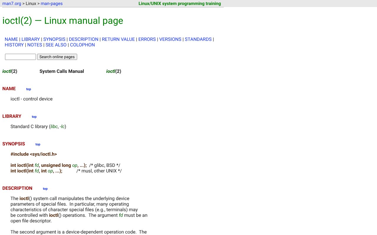 Screenshot of man7.org