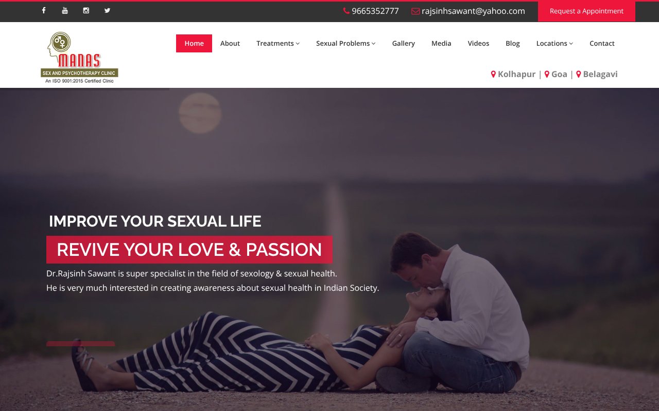 Screenshot of manasclinickolhapur.com