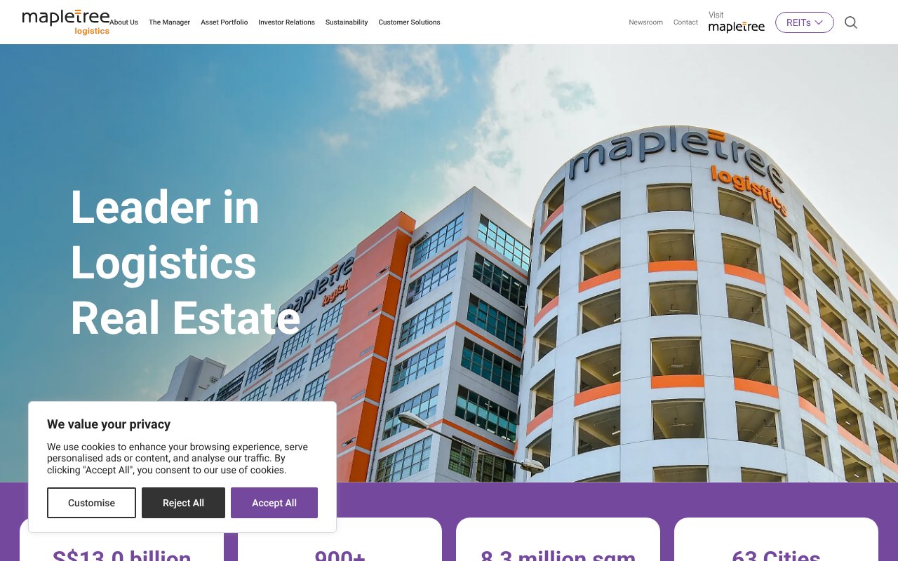 Screenshot of mapletreelogisticstrust.com