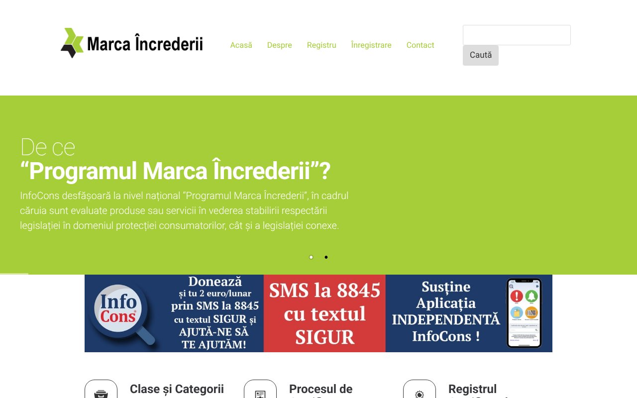 Screenshot of marcaincrederii.ro