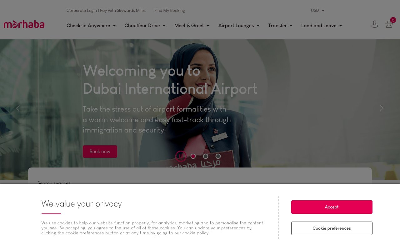 Screenshot of marhabaservices.com