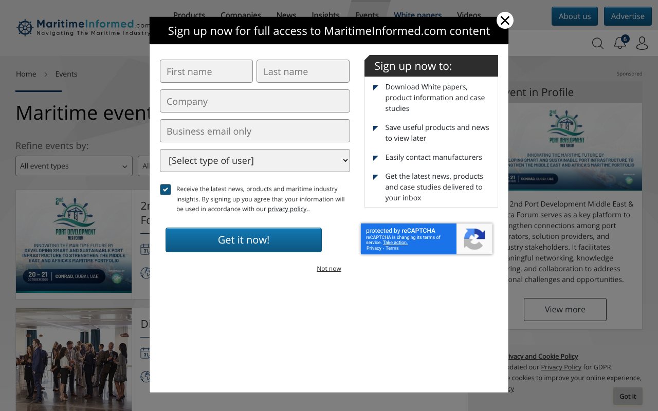 Screenshot of maritimeinformed.com