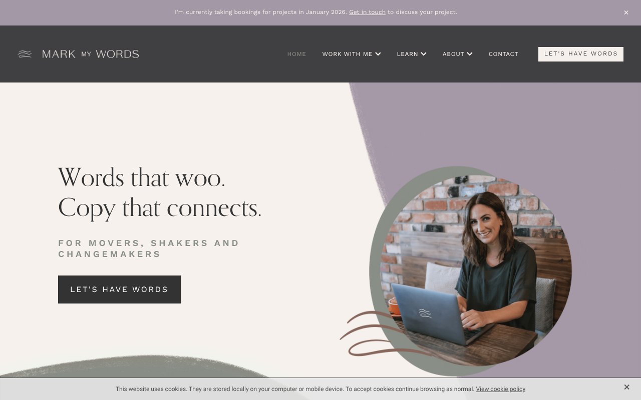 Screenshot of markmywords.co.nz