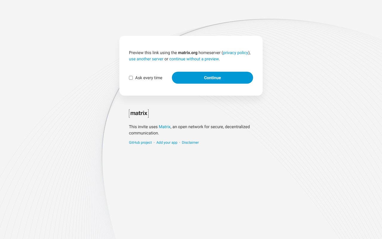 Screenshot of matrix.to