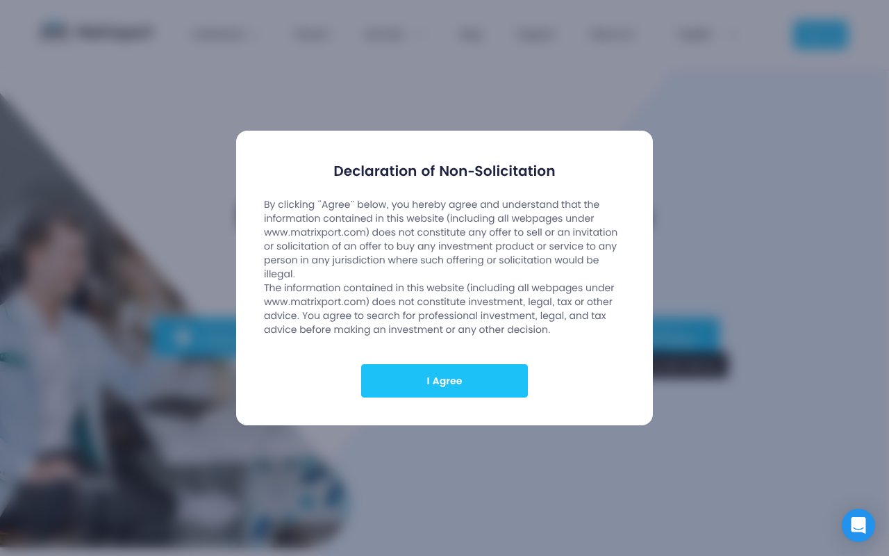 Screenshot of matrixport.com