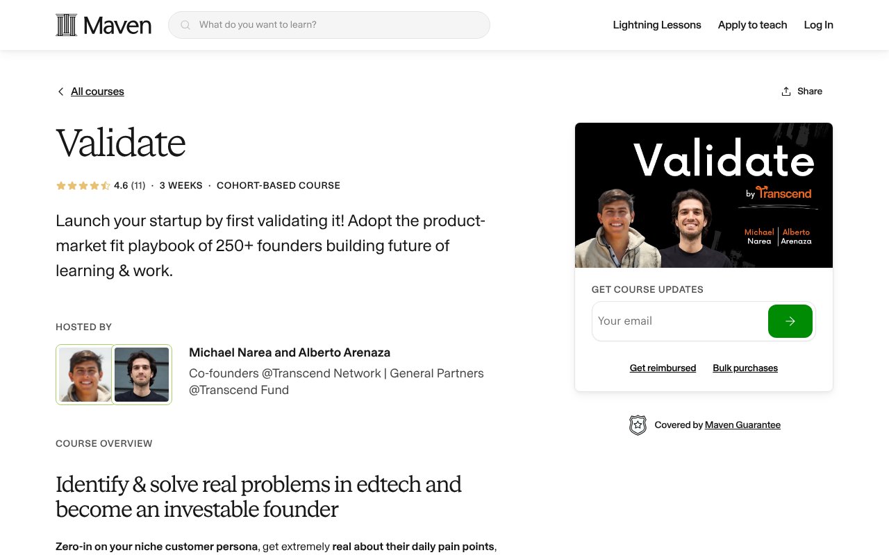Screenshot of maven.com