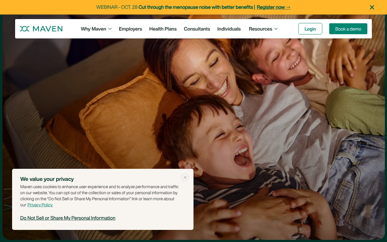 Screenshot of mavenclinic.com