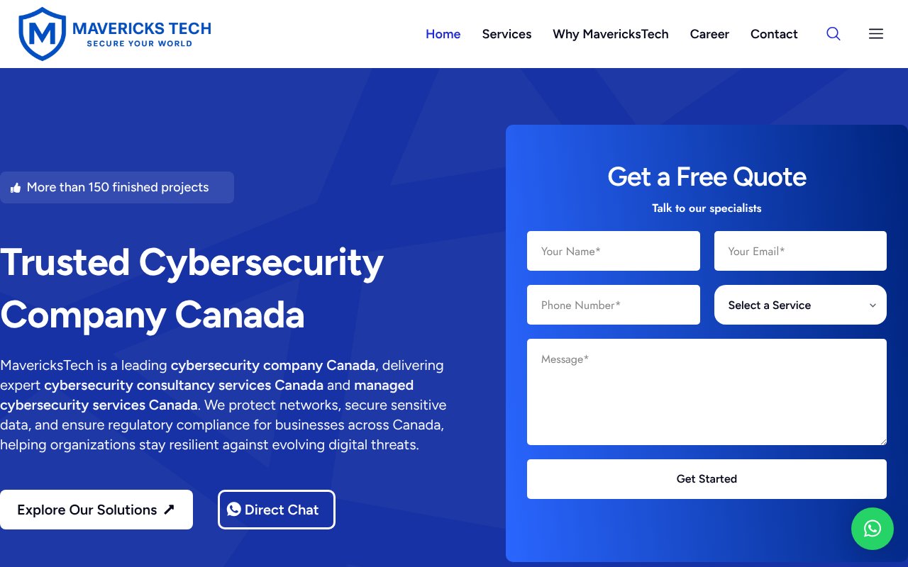 Screenshot of maverickstech.ca