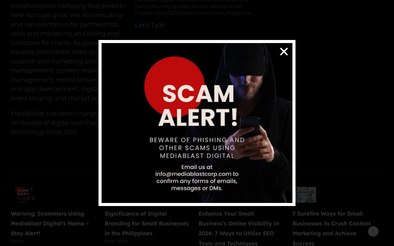 Screenshot of mediablastcorp.com