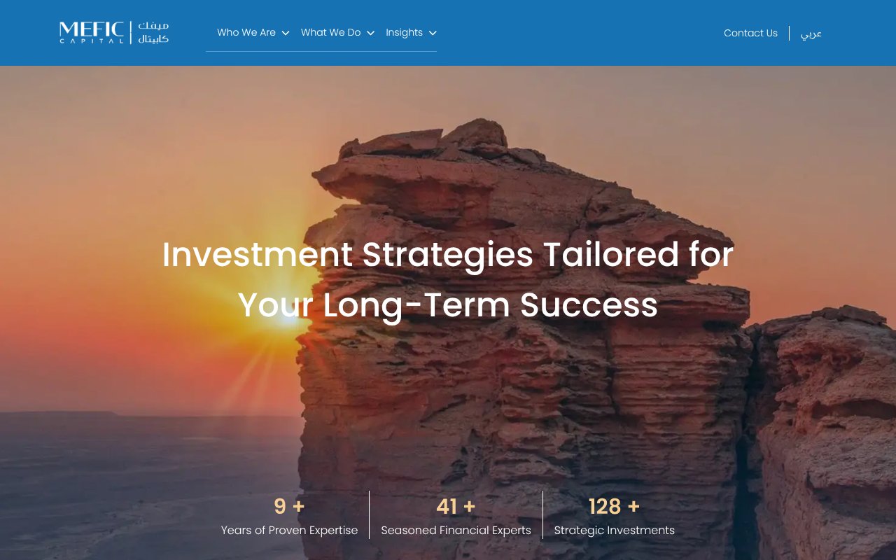 Screenshot of mefic.com.sa