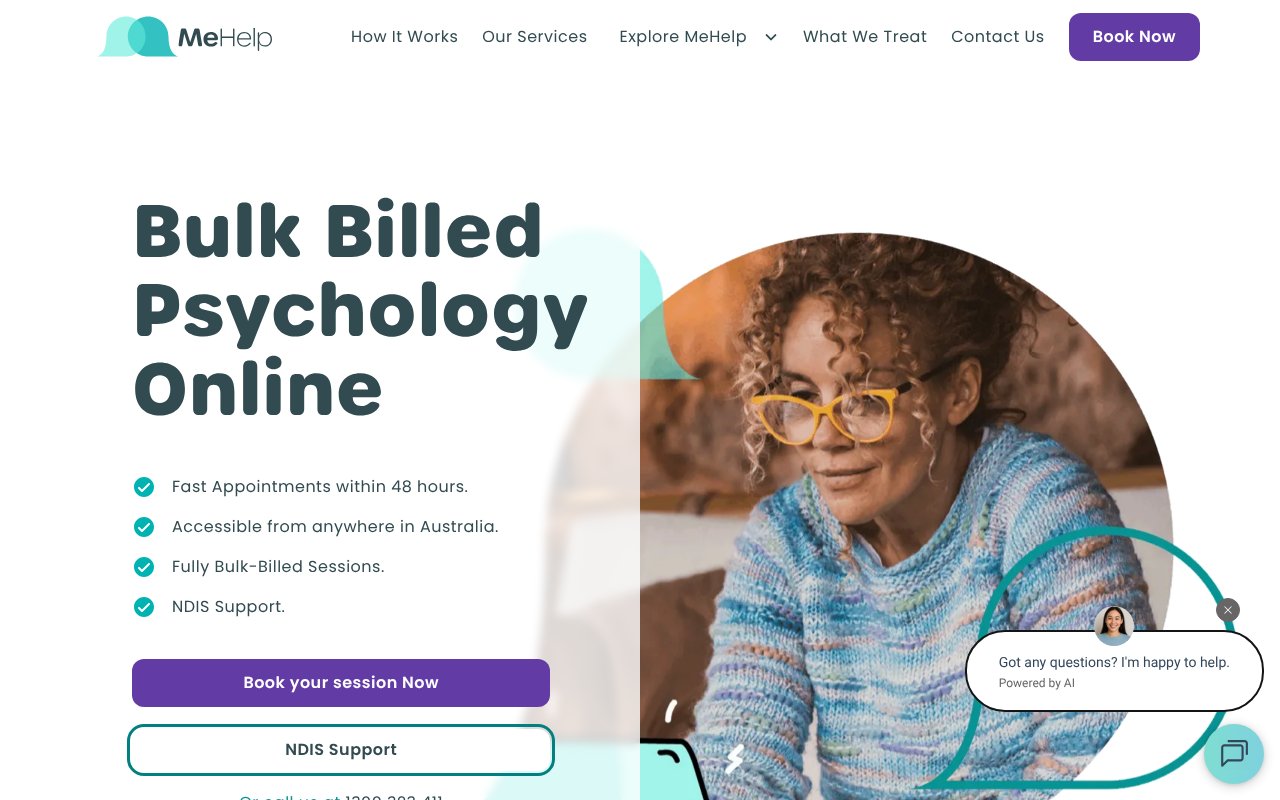 Screenshot of mehelp.com.au