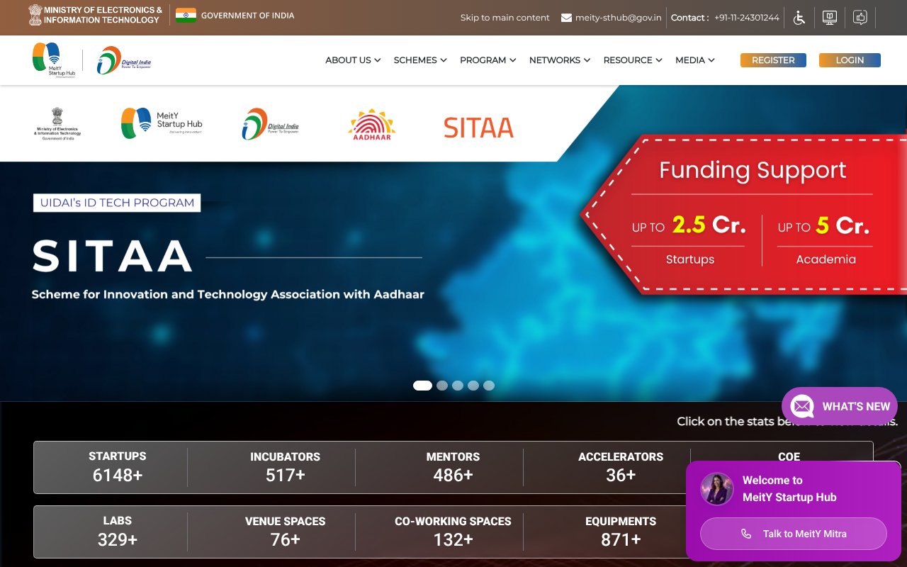 Screenshot of meity.gov.in