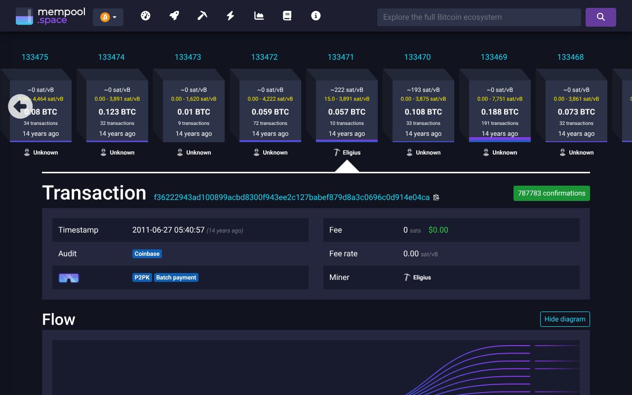 Screenshot of mempool.space