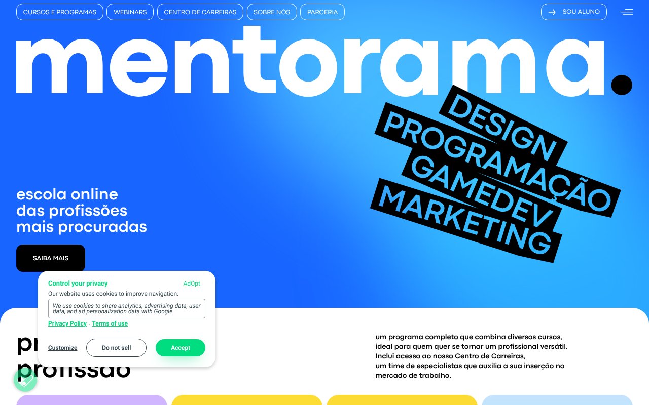 Screenshot of mentorama.com.br