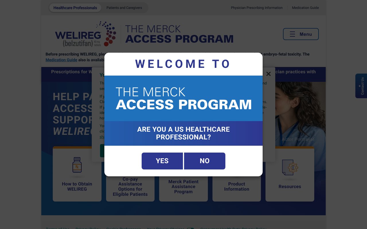 Screenshot of merckaccessprogram-welireg.com