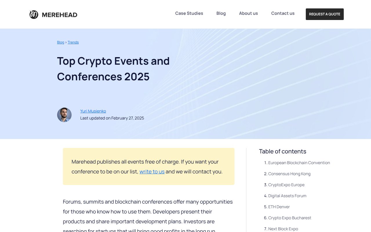 Screenshot of merehead.com