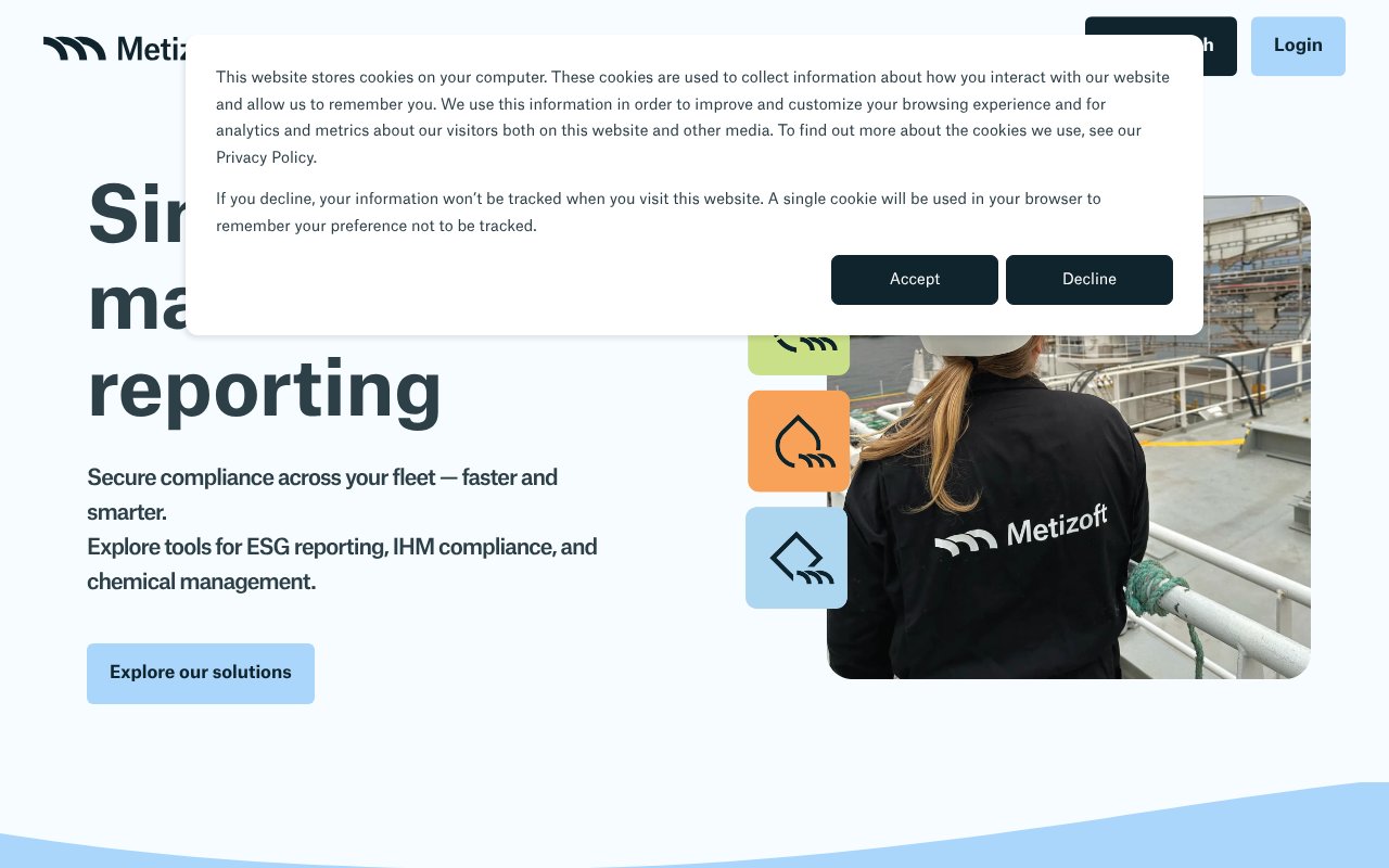 Screenshot of metizoft.com