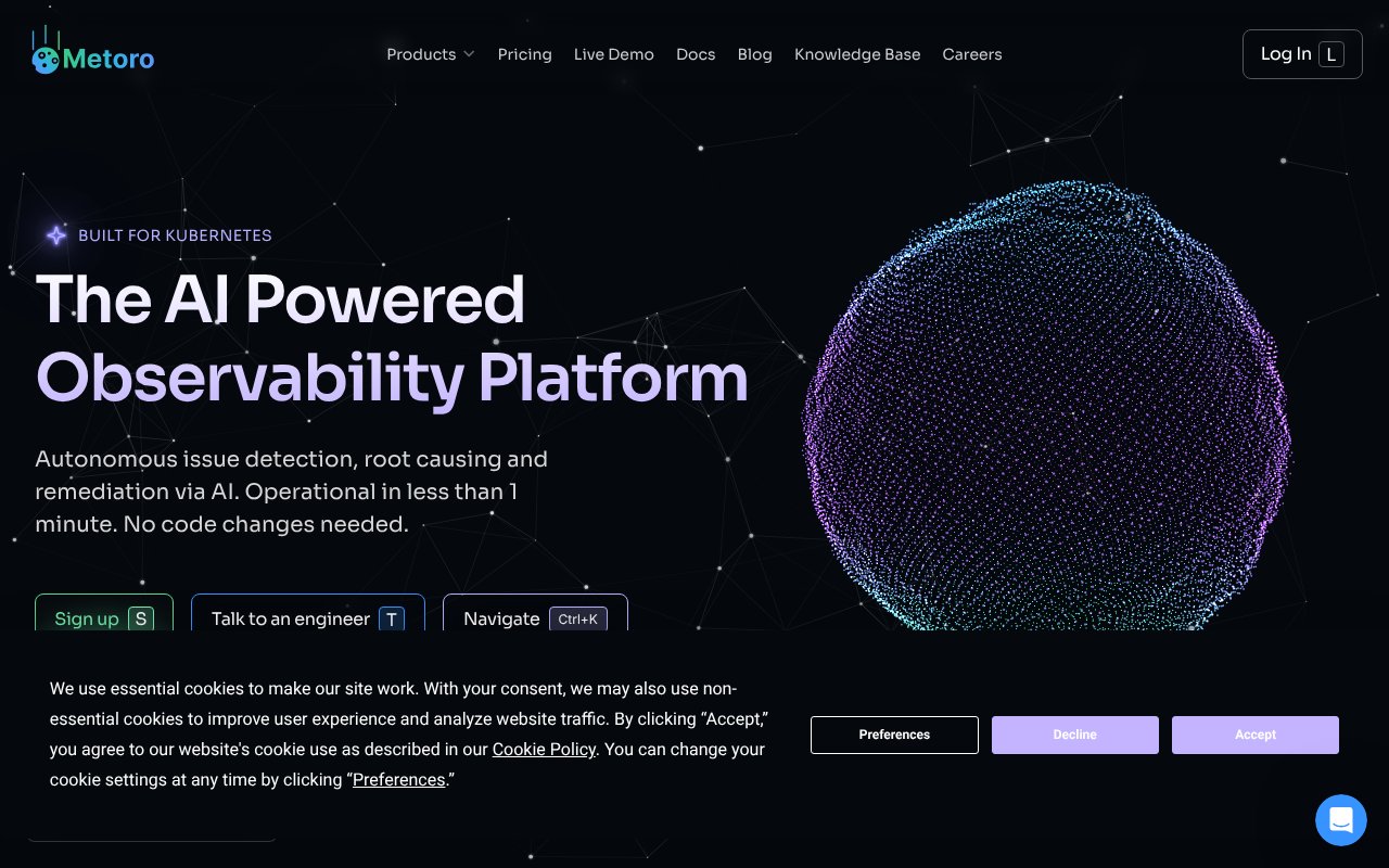 Screenshot of metoro.io