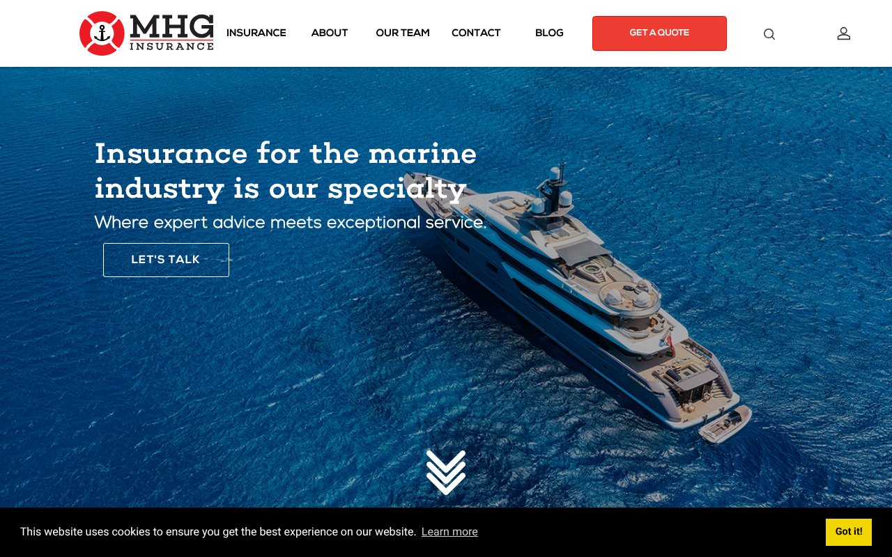 Screenshot of mhgmarine.com
