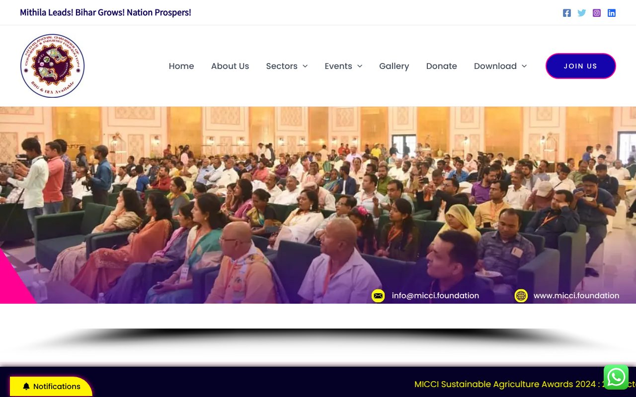 Screenshot of micci.foundation