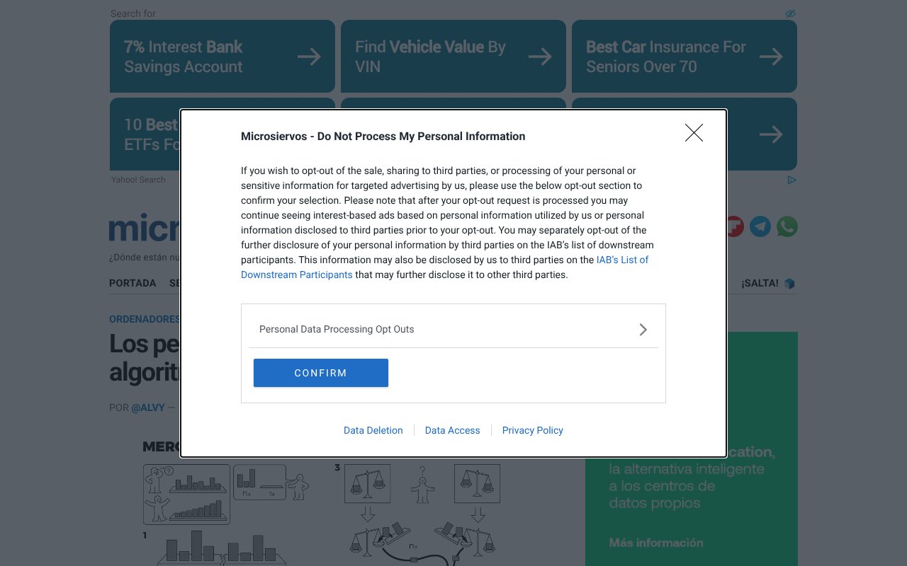 Screenshot of microsiervos.com