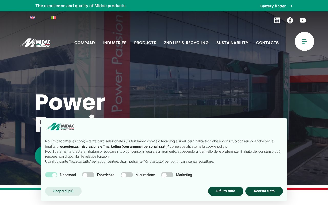 Screenshot of midacbatteries.com