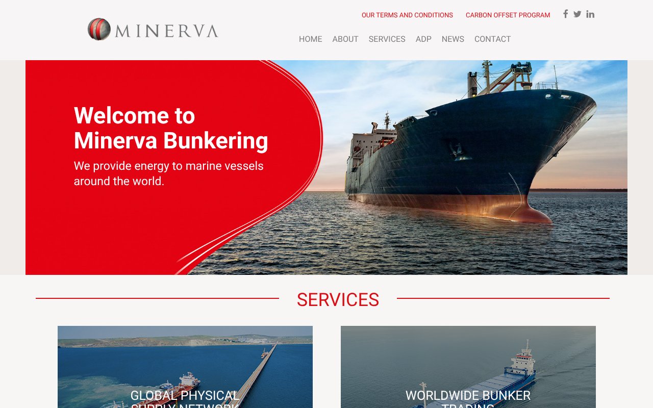 Screenshot of minervabunkering.com