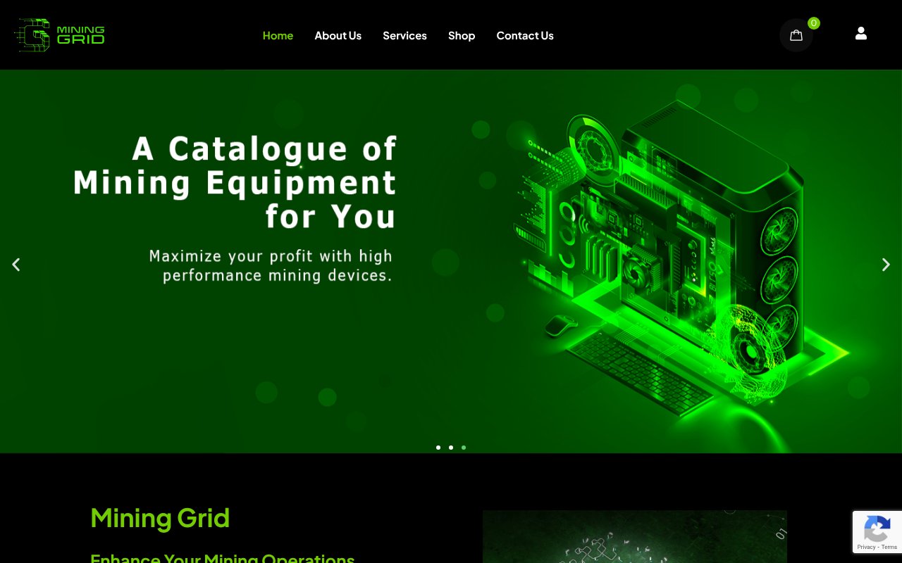 Screenshot of miningrid.com