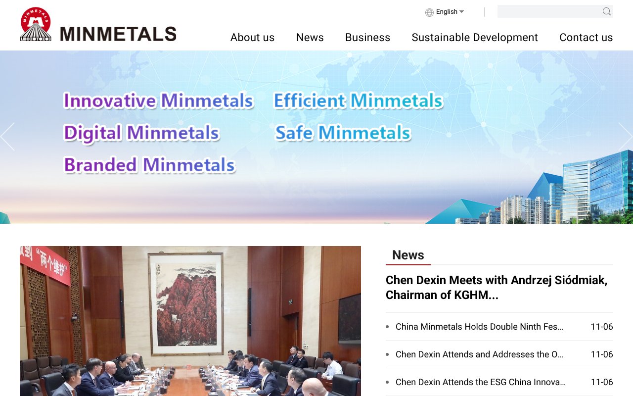 Screenshot of minmetals.com