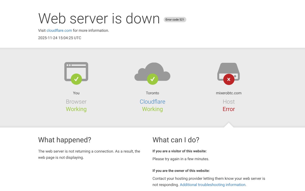 Screenshot of mixerobtc.com