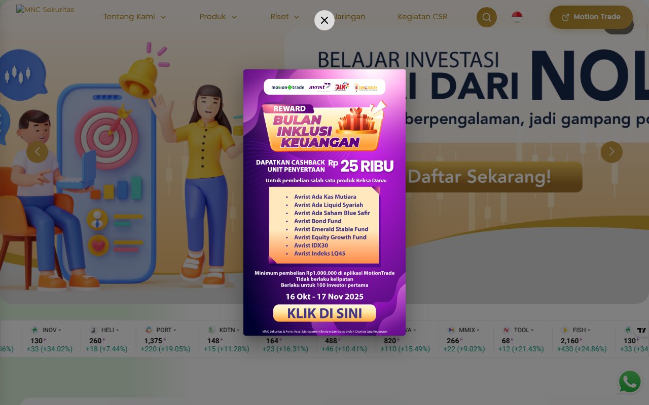 Screenshot of mncsekuritas.id