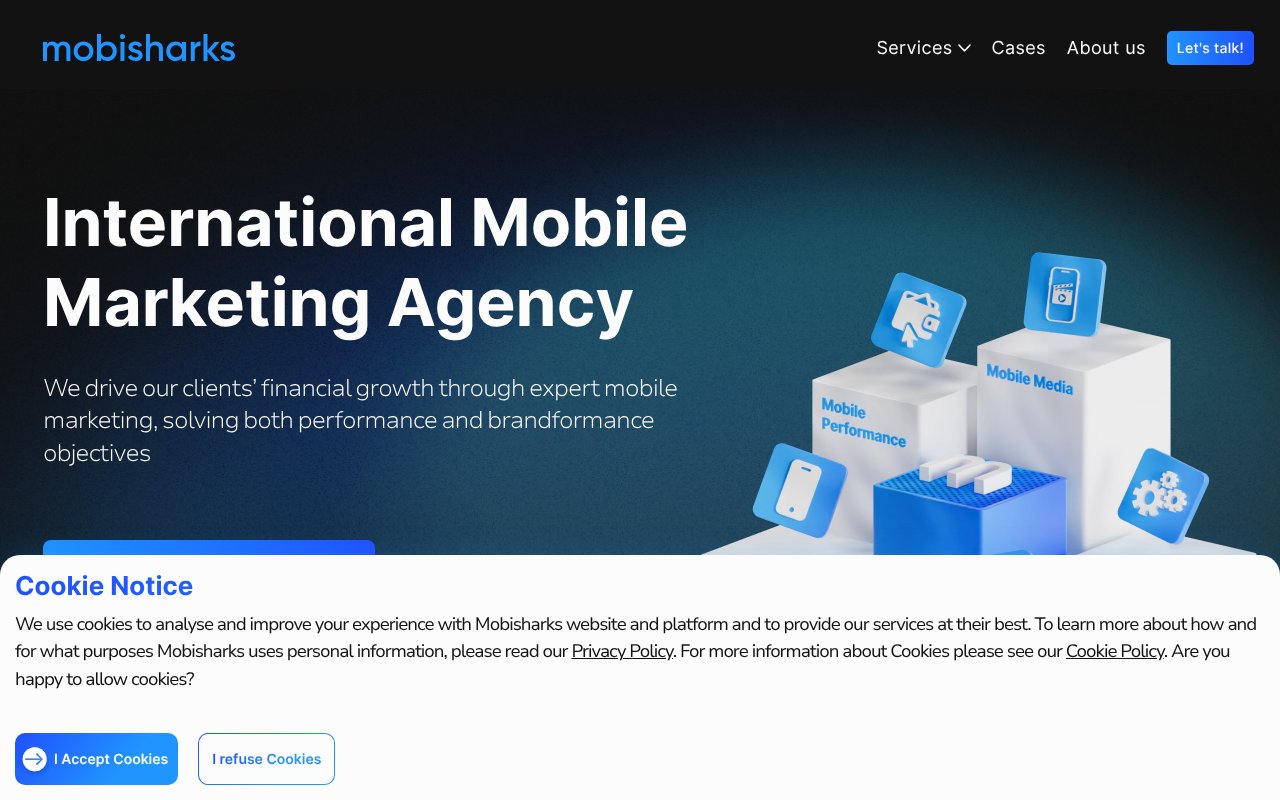 Screenshot of mobisharks.com