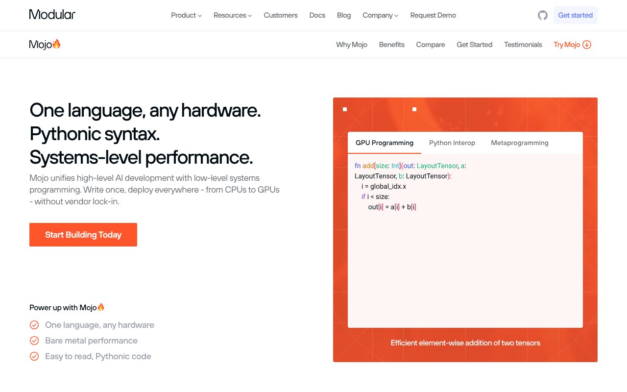 Screenshot of modular.com