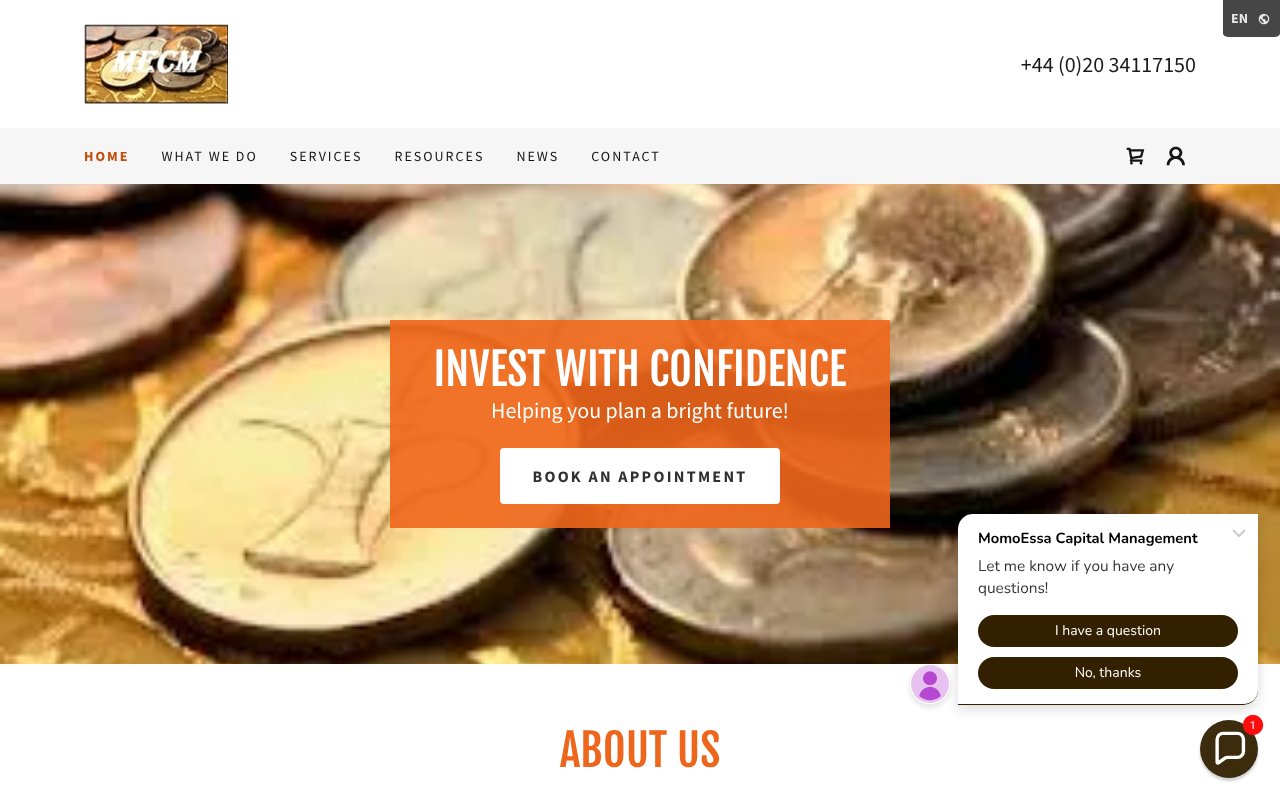 Screenshot of momoessacapitalmanagement.com