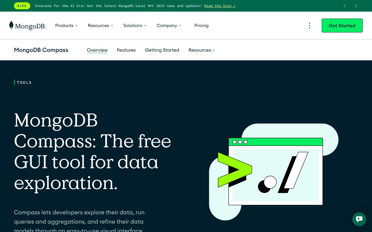 Screenshot of mongodb.com