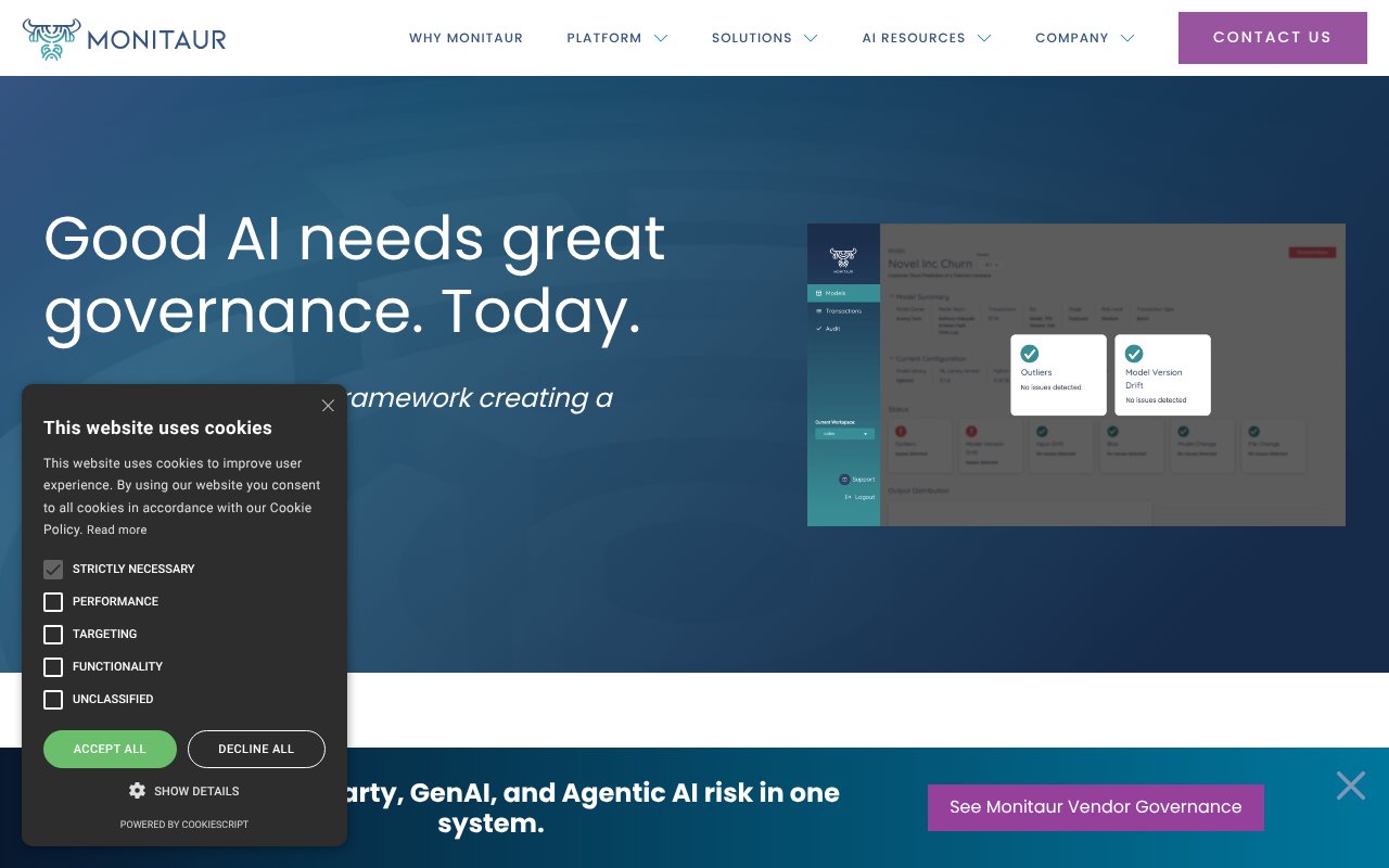 Screenshot of monitaur.ai