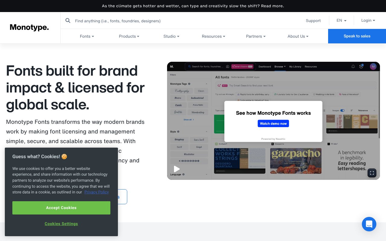 Screenshot of monotype.com